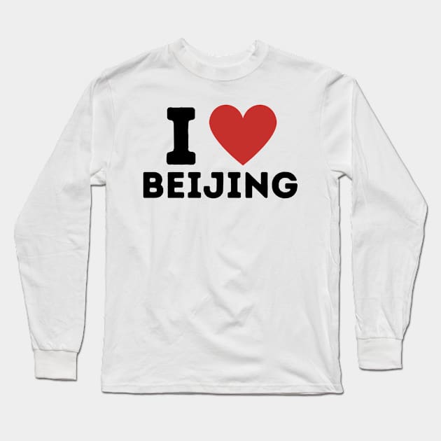 I Love Beijing Simple Heart Design Long Sleeve T-Shirt by Word Minimalism